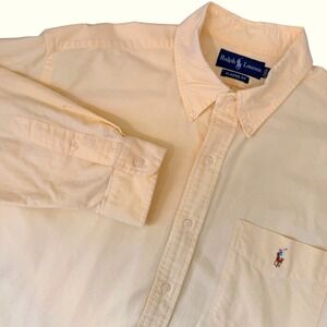 Ralph Lauren Classic Fit 100% Cotton Oxford Button Down Shirt Business Office XL